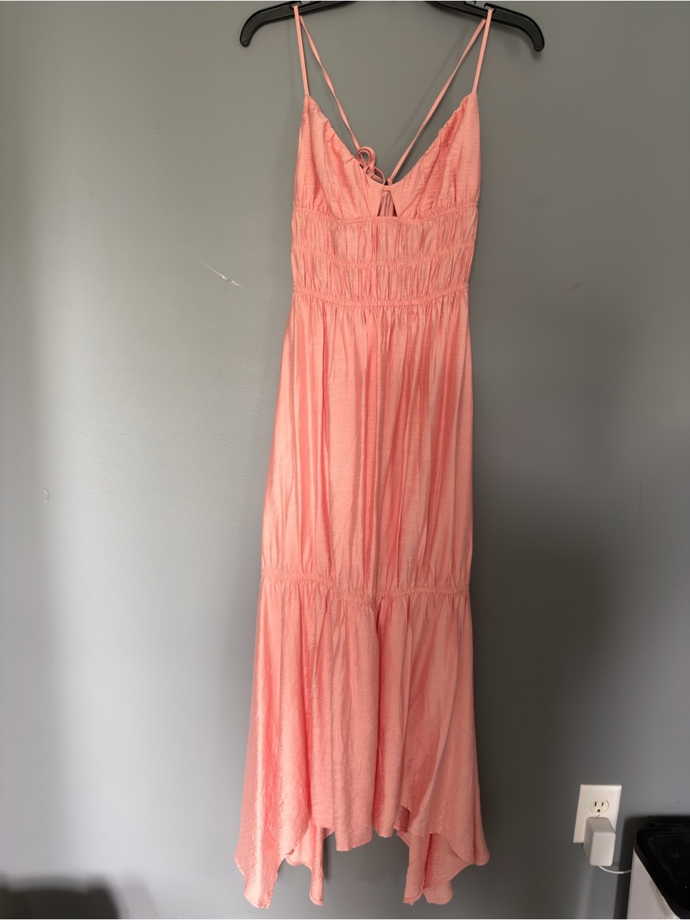 Steve Madden Coral-Pink High-Low Maxi Dress